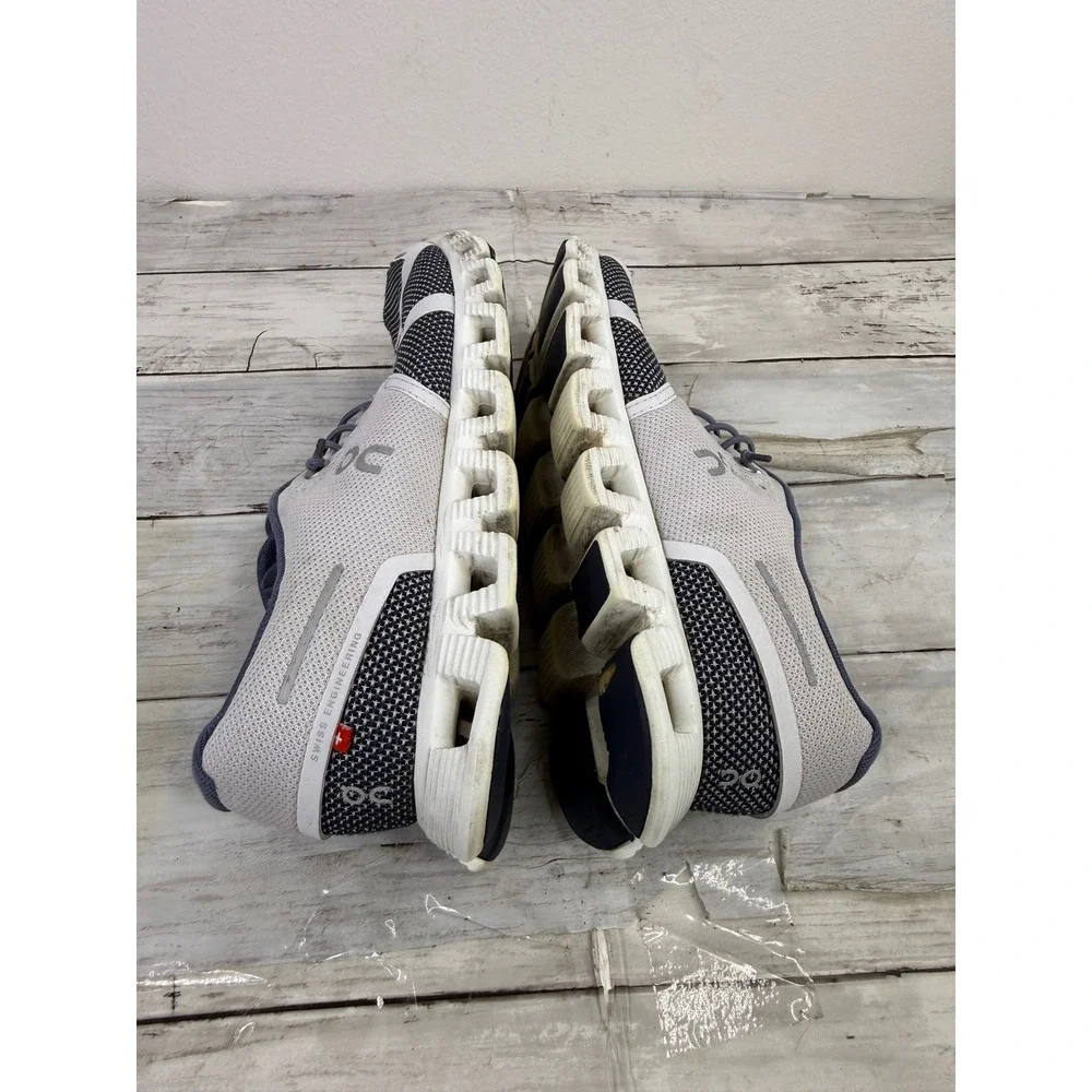 On Cloud Women Running Shoes Blue Gray Swiss Engineering Sneakers